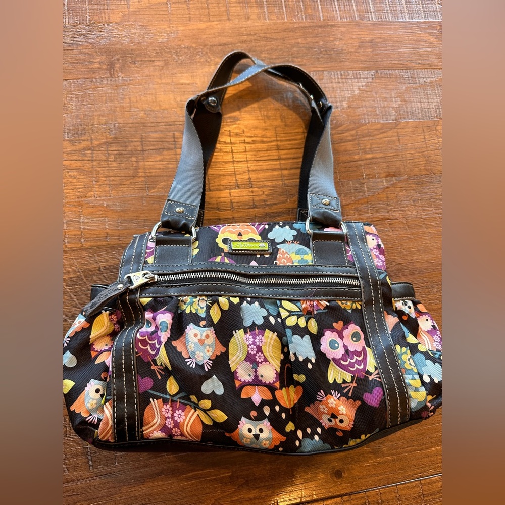 Lily Bloom Multicolor Owl Print Shoulder Bag